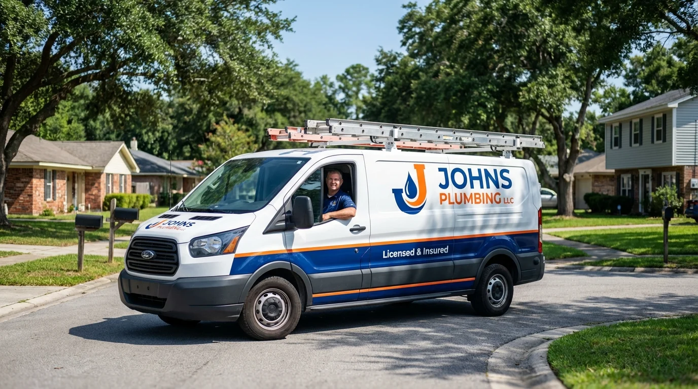 Johns Plumbing LLC service van in Maitland, FL