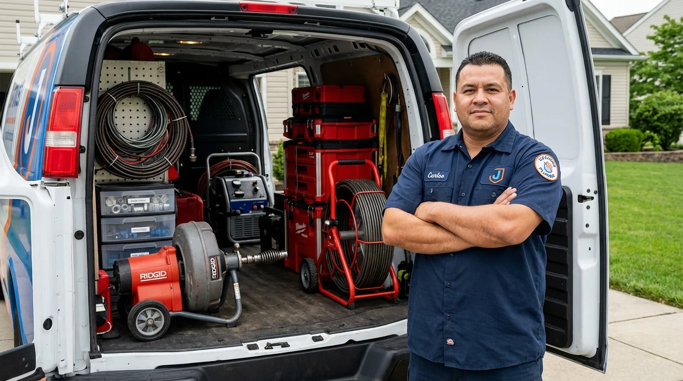 Professional drain cleaning equipment and Johns Plumbing LLC plumber in Maitland