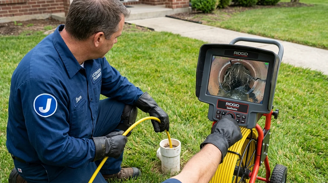 Sewer camera inspection being performed by Johns Plumbing LLC in Maitland