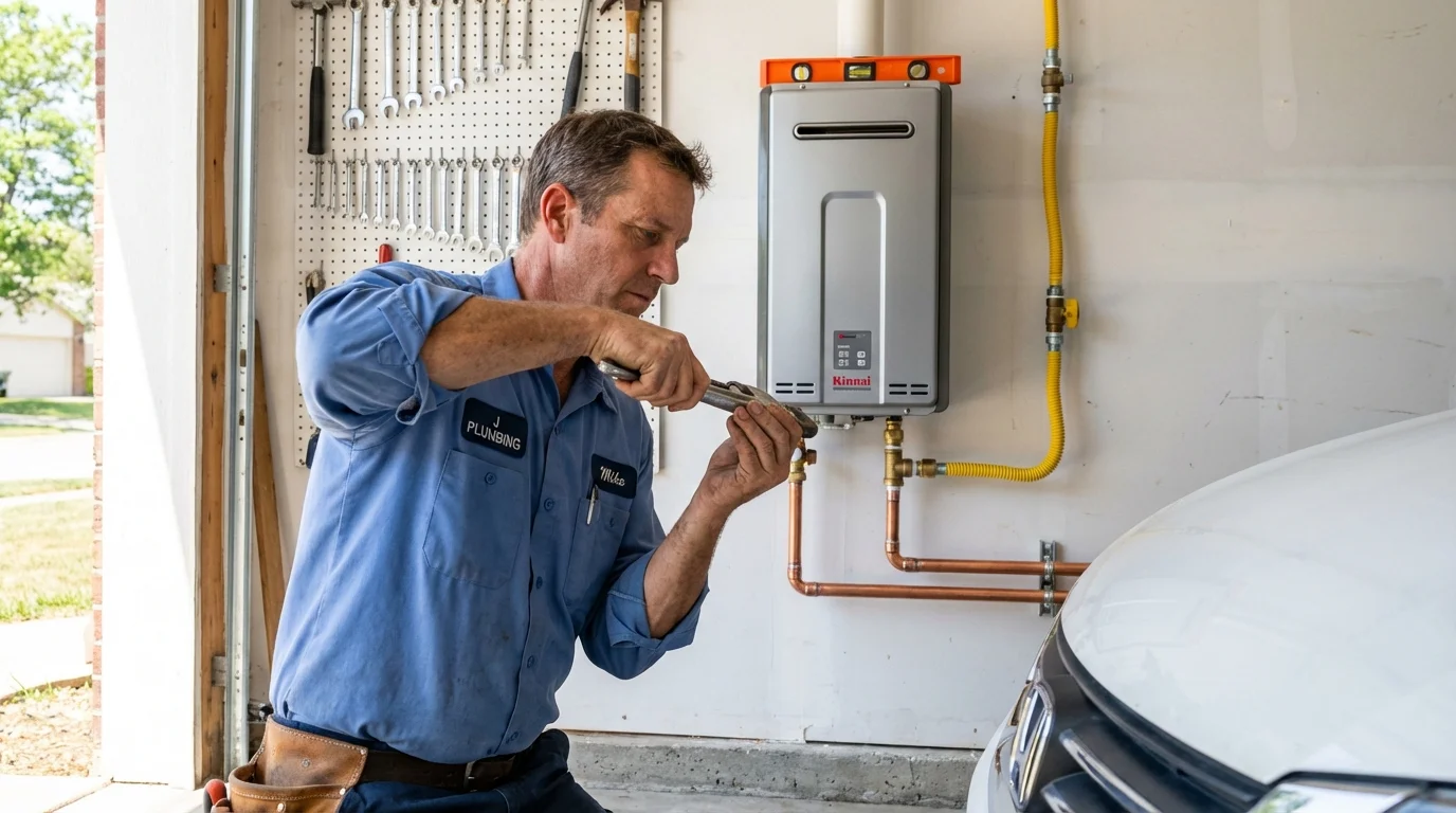 Tankless water heater installation by a Johns Plumbing LLC plumber in Maitland